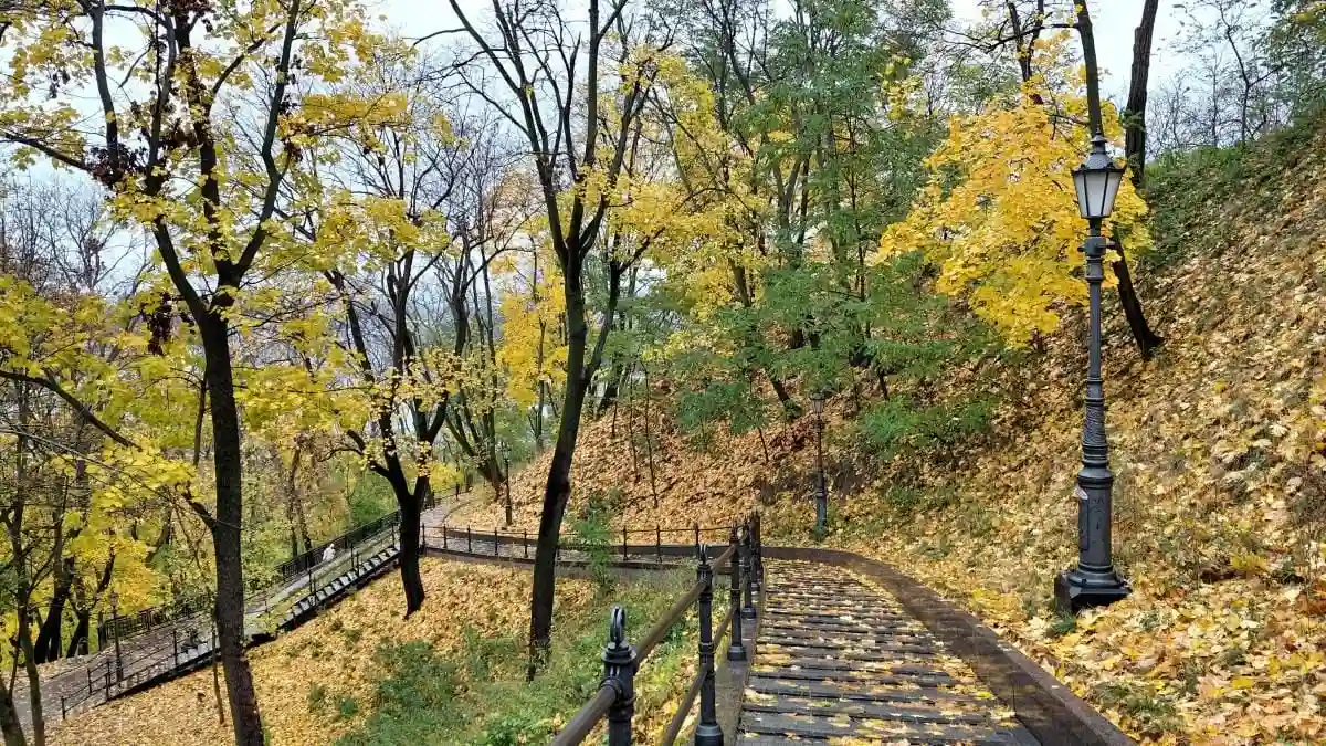 Осіння казка у центрі столиці: як Володимирська гірка чарує киян барвами осені