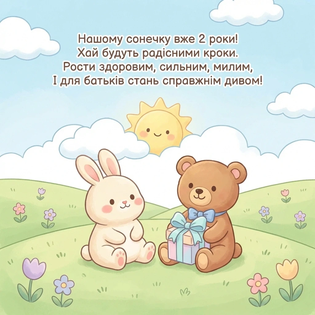 з днем народження 2 роки хлопчику