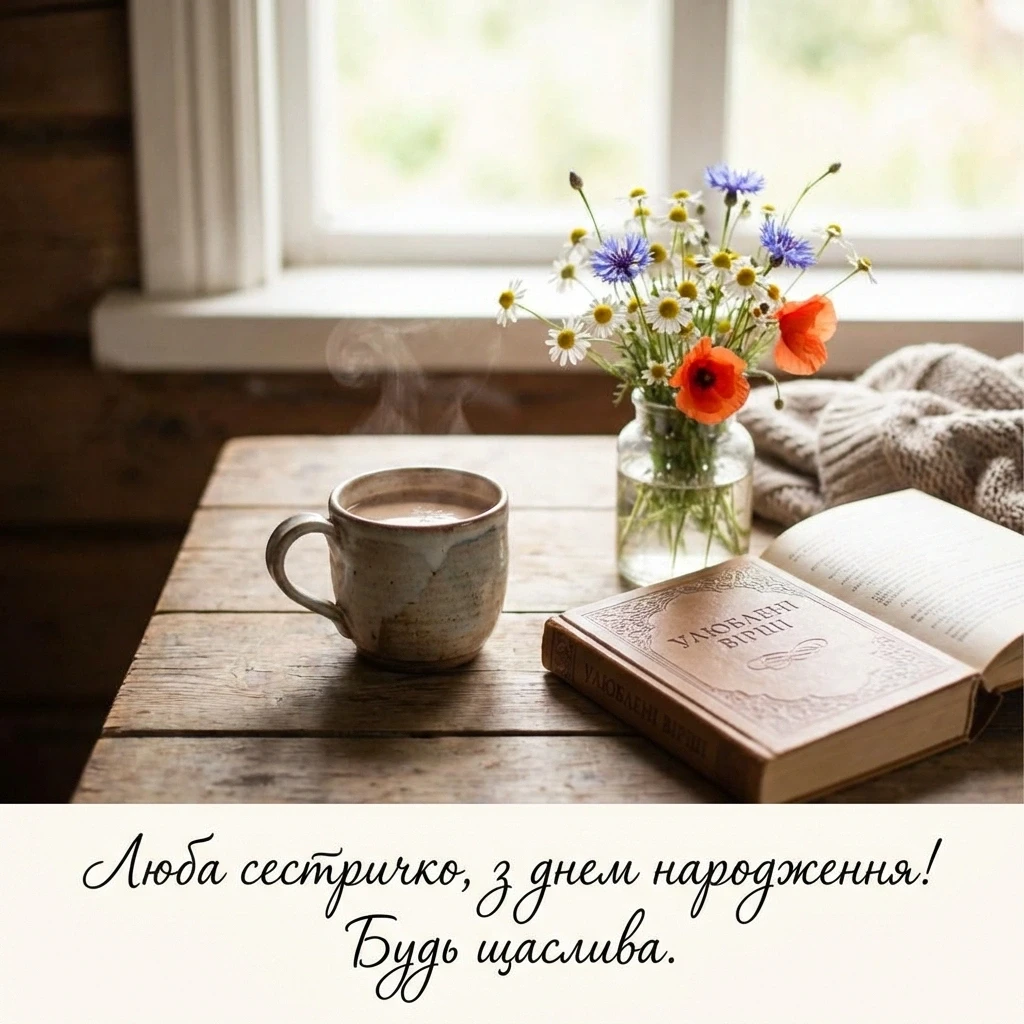 привітання з днем народження сестрі своїми словами