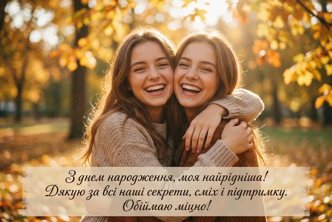 привітання з днем народження сестрі своїми словами