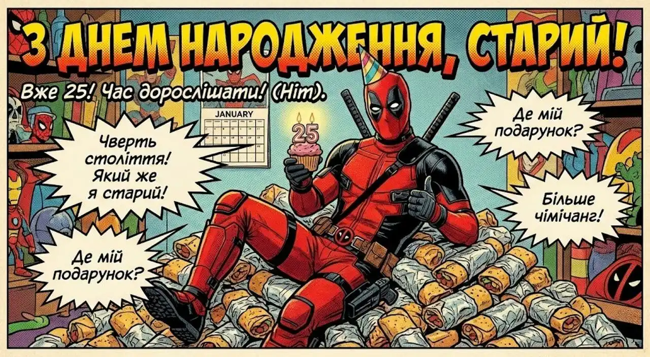 Привітання з днем народження на 25 років