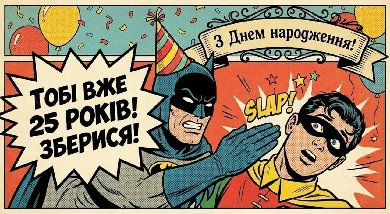 Привітання з днем народження на 25 років
