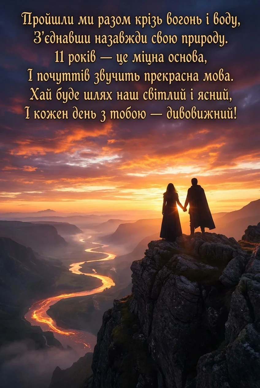 11 років весілля привітання