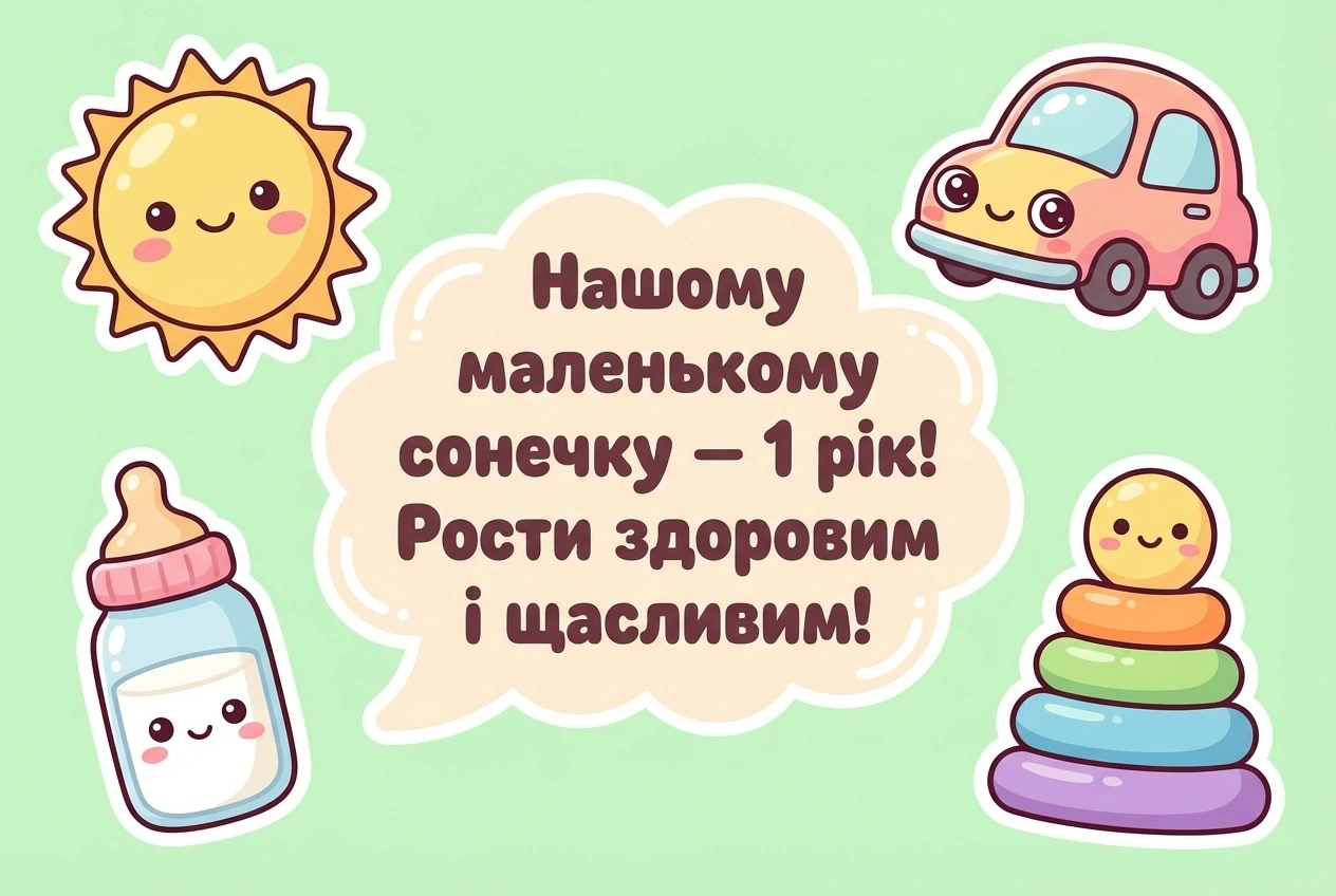 хлопчику привітання з днем народження дитини 1 рік