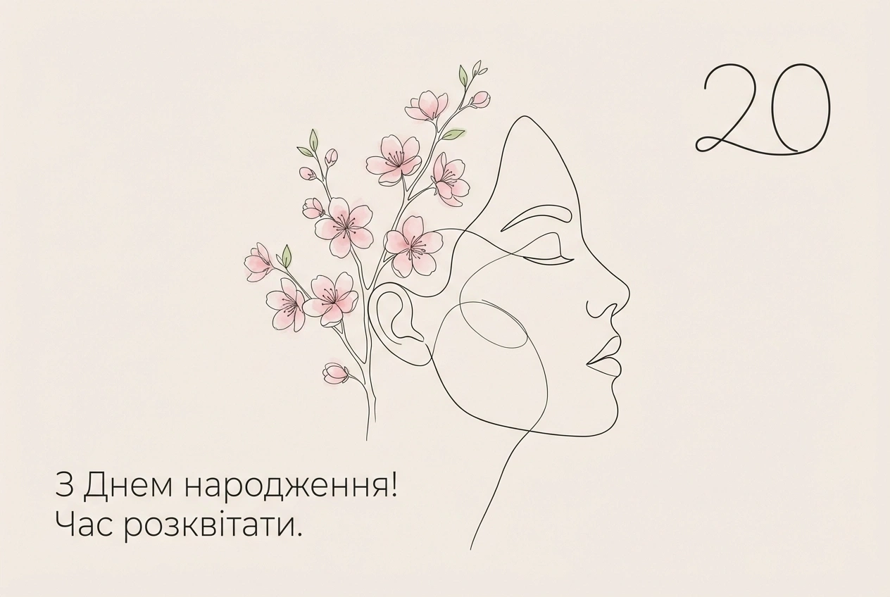 з днем народження 20 років дівчині
