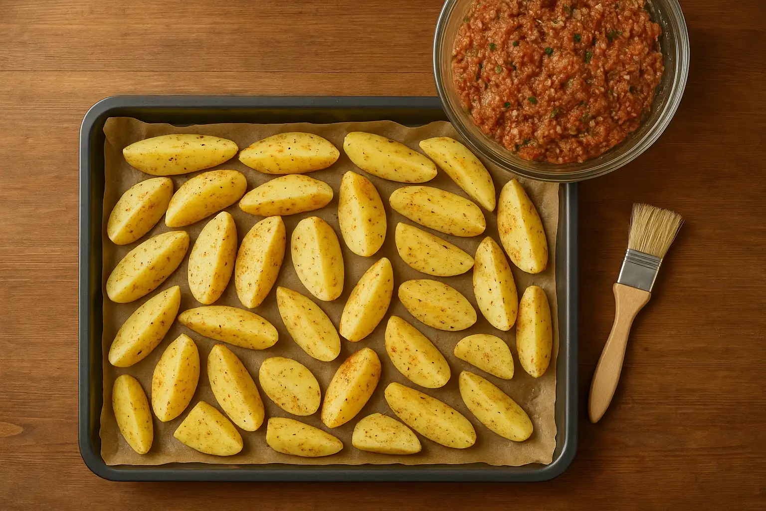 люля кебаб в духовке с картошкой