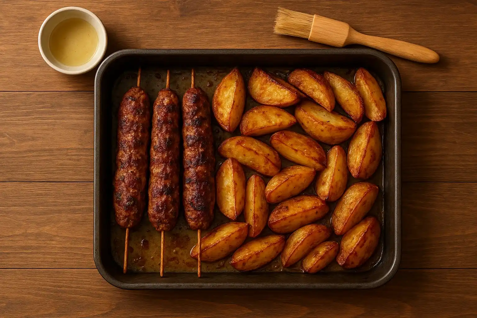 люля кебаб в духовке с картошкой