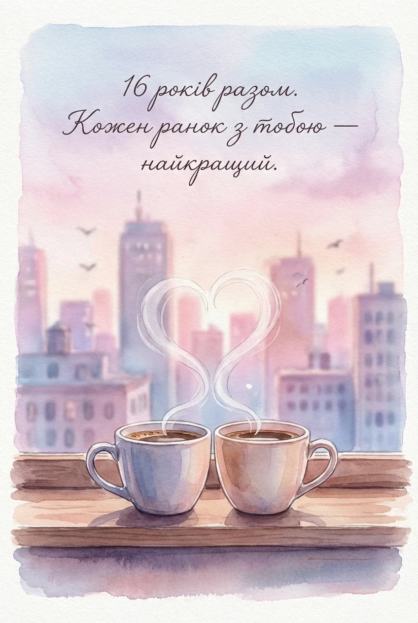 16 років весілля привітання для чоловіка