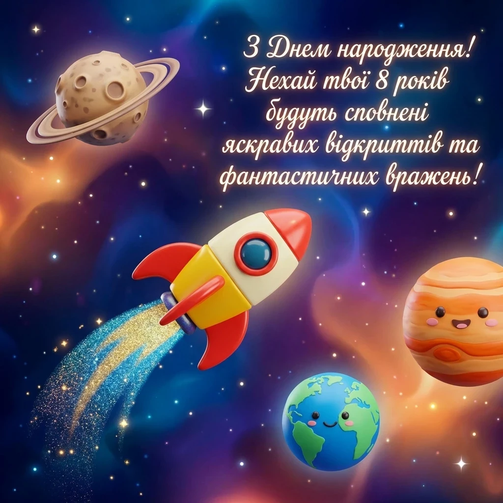 з днем народження хлопчика 8 років