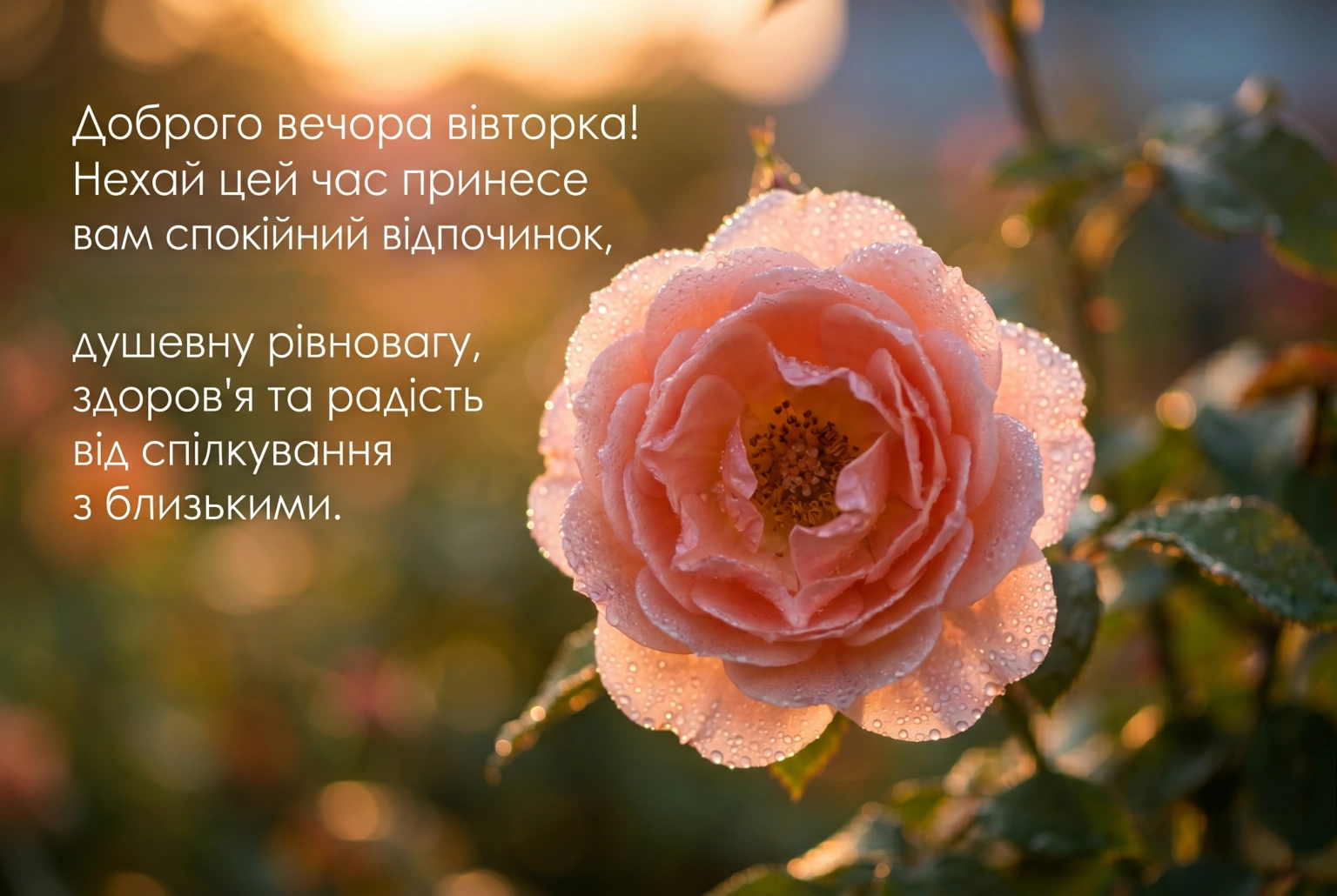 Доброго вечора вівторка: найтепліші побажання та затишні картинки для гарного настрою