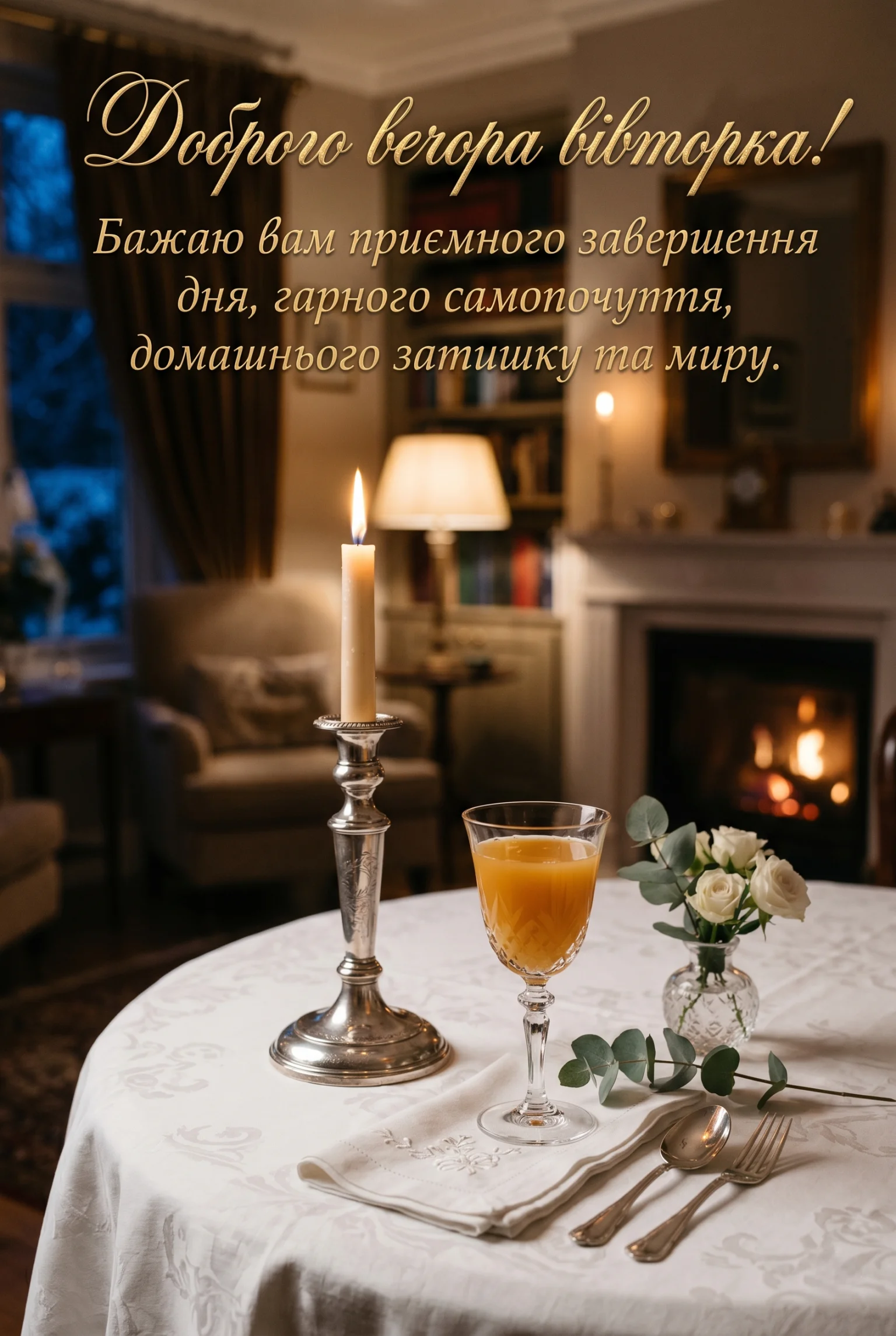 Доброго вечора вівторка: найтепліші побажання та затишні картинки для гарного настрою