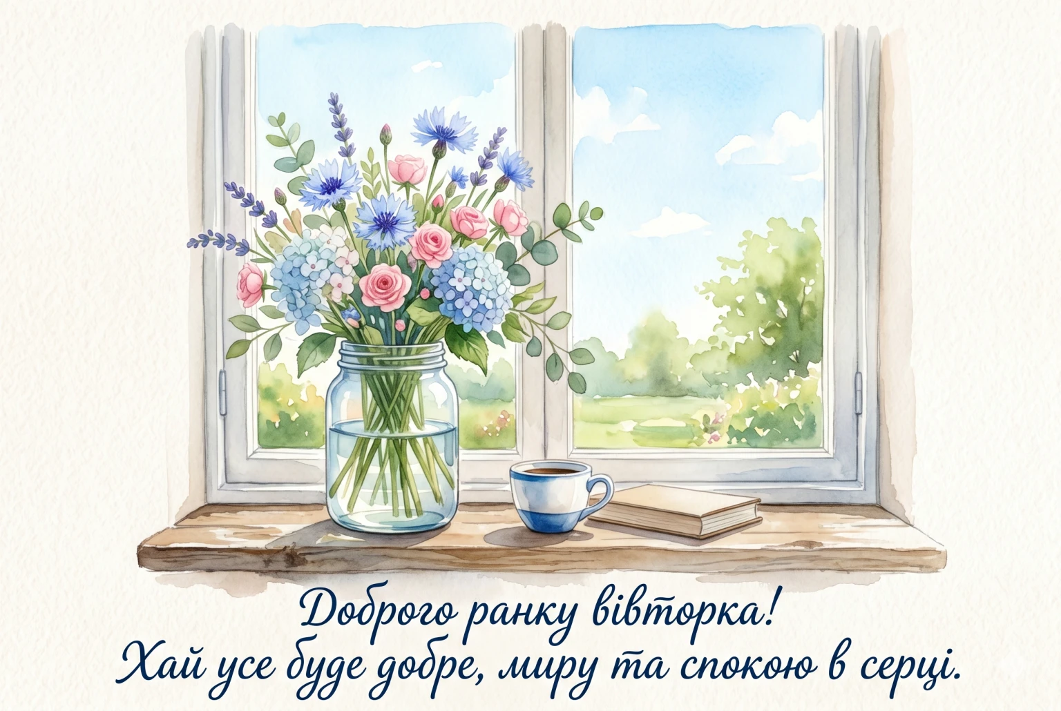 Листівки доброго ранку вівторка: душевна добірка для гарного настрою та бадьорості