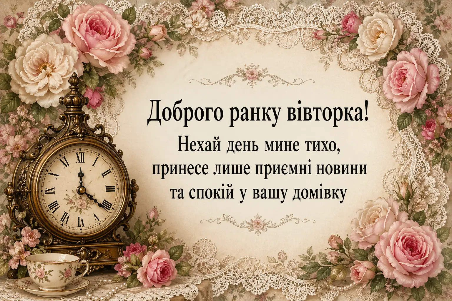 Листівки доброго ранку вівторка: душевна добірка для гарного настрою та бадьорості