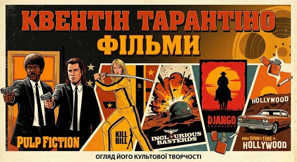 Топ фільмів Квентіна Тарантіно з описами та рейтингами