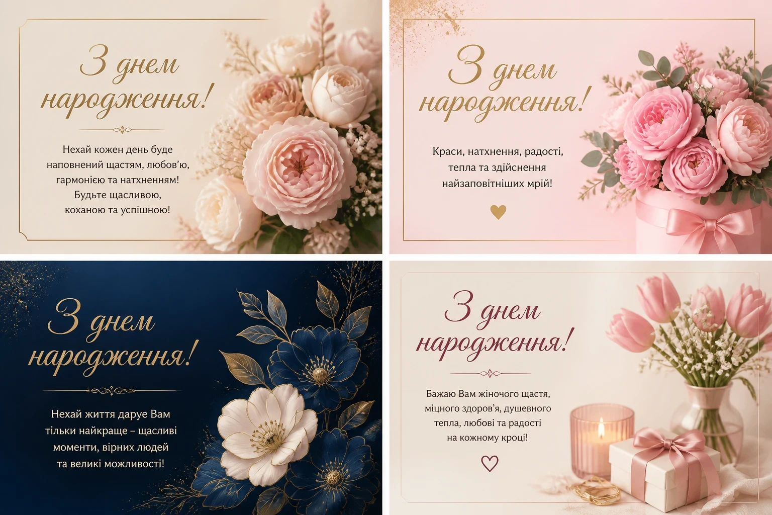 Вишукані листівки з днем народження жінці