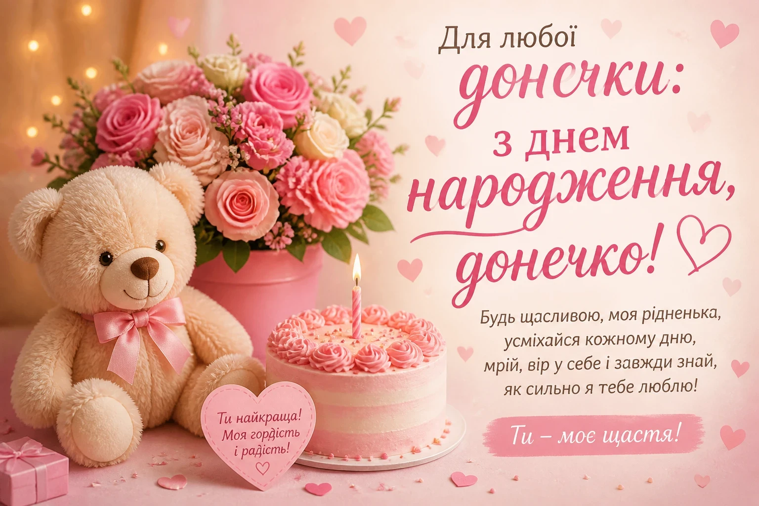 Для любої донечки: з днем народження, донечко