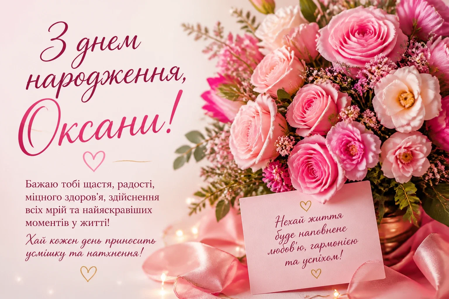 З днем народження для Оксани