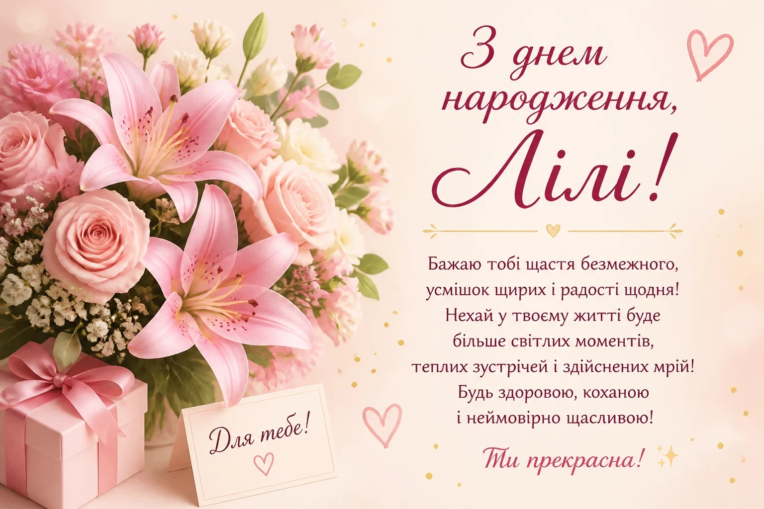 Привітання з днем народження для Лілі
