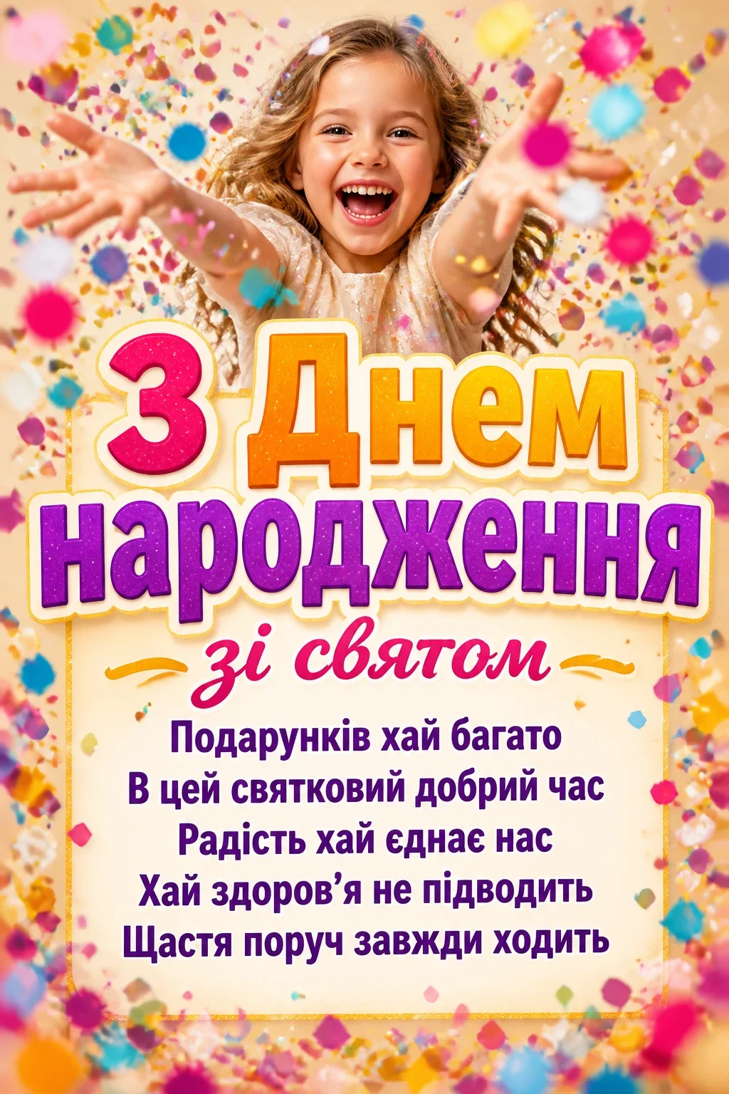 вітання з днем народження дівчинці