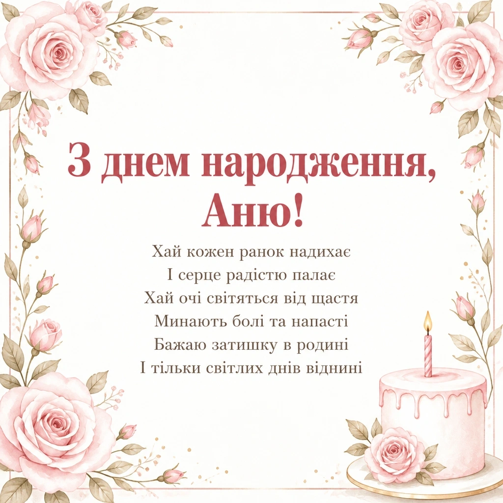 з днем народження аня