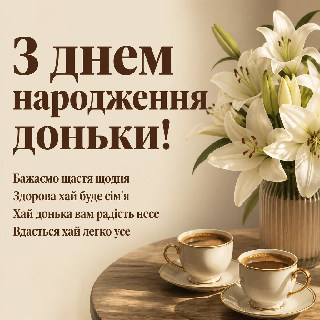 привітання батькам з днем народження дорослої доньки