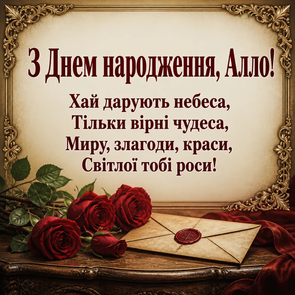 з днем народження алла