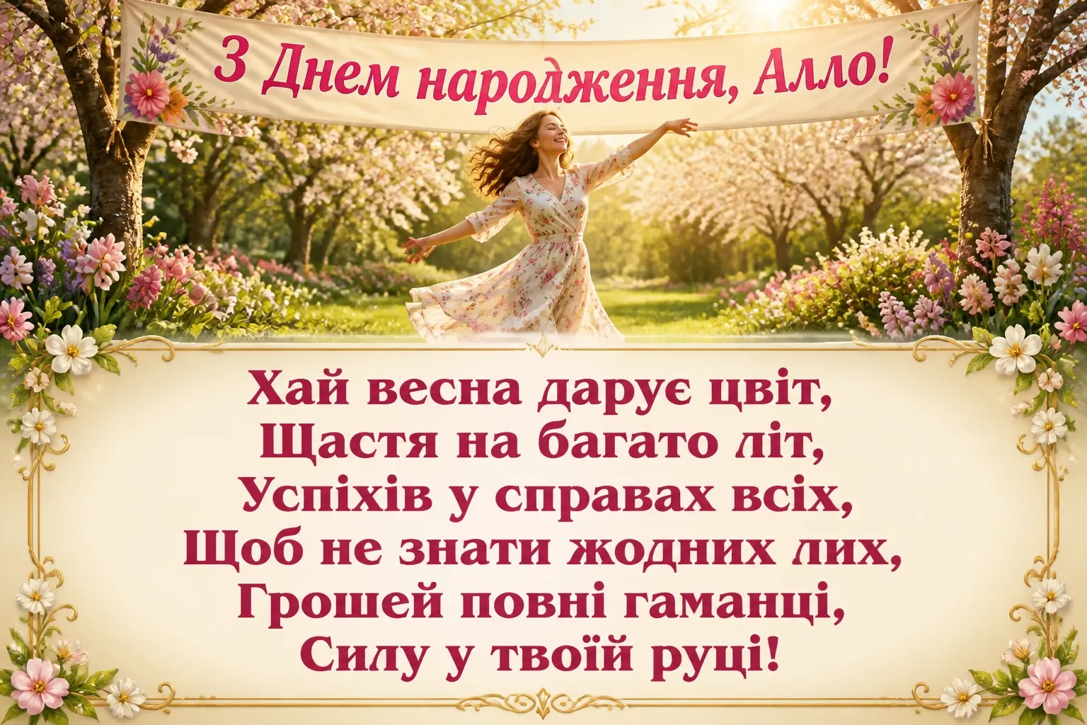 з днем народження алла