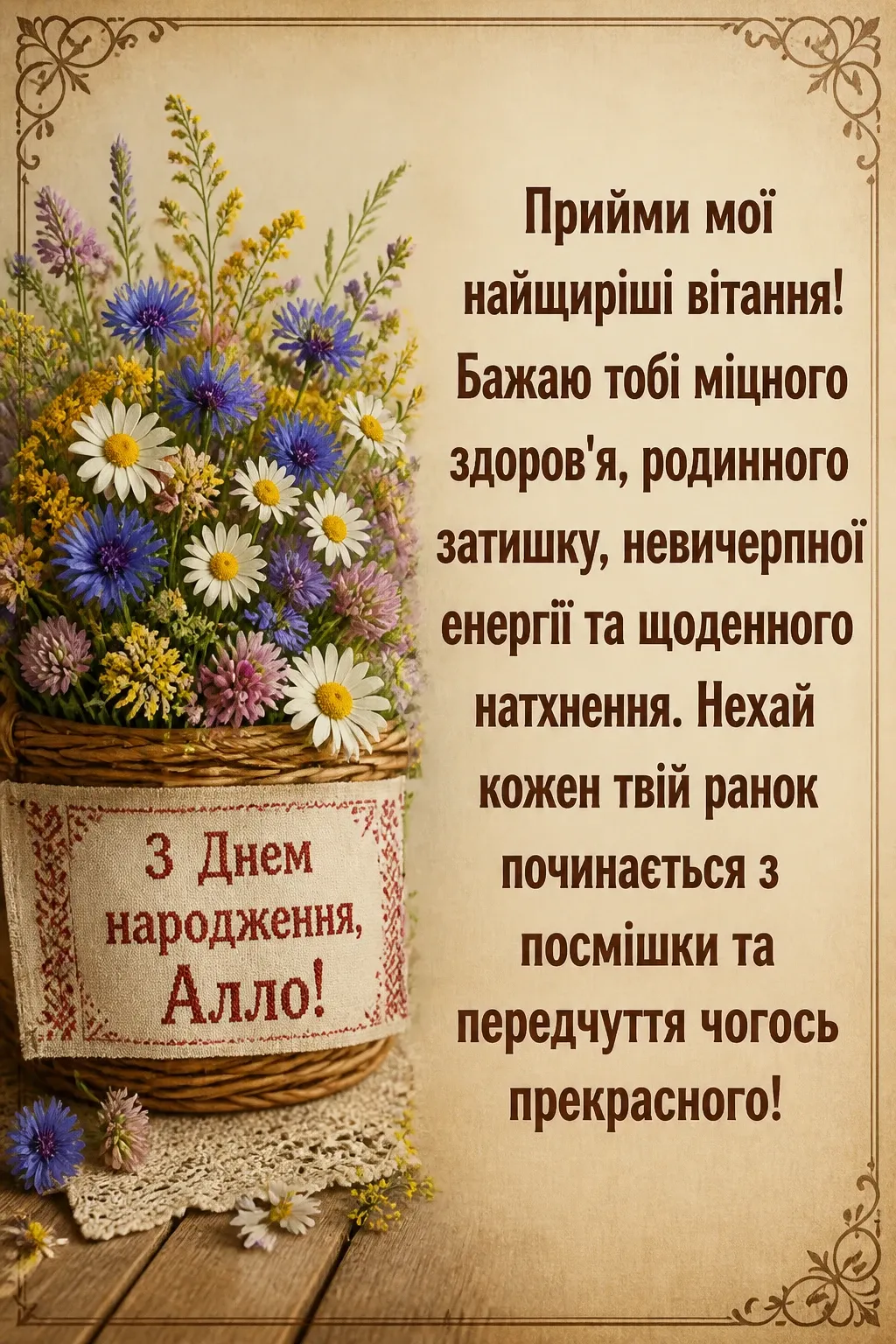 з днем народження алла