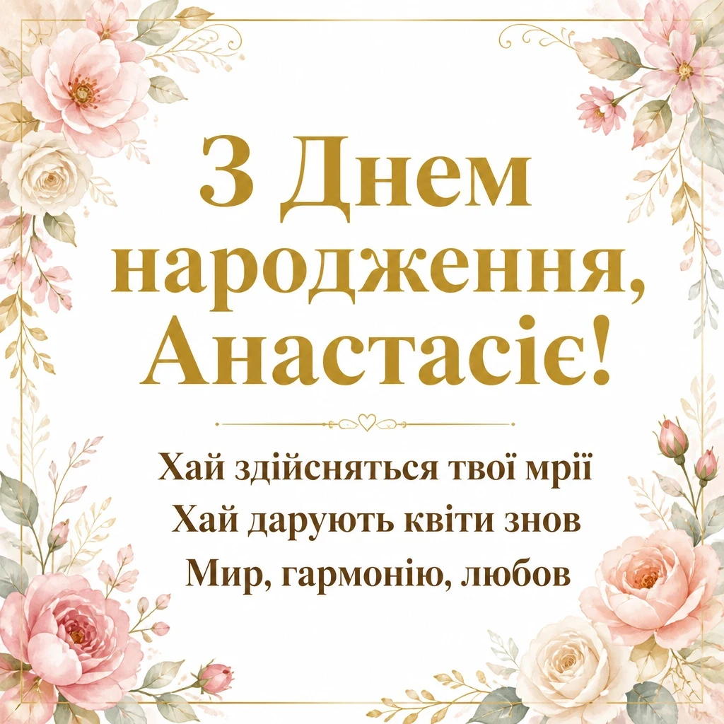 з днем народження анастасія