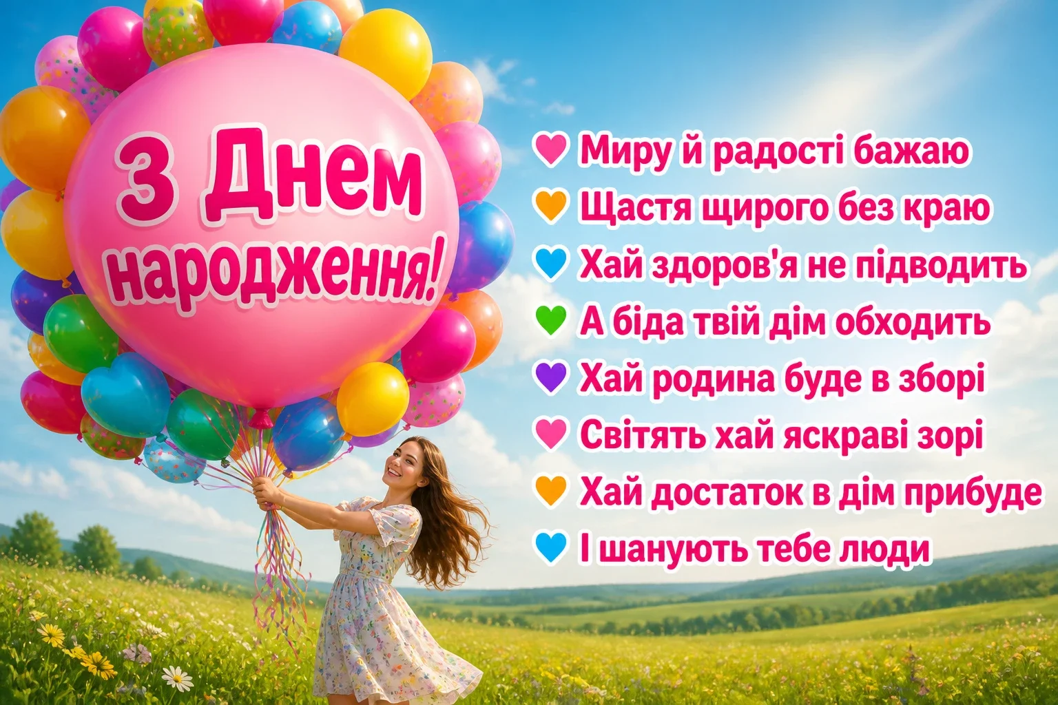 гарне привітання з днем народження своїми словами