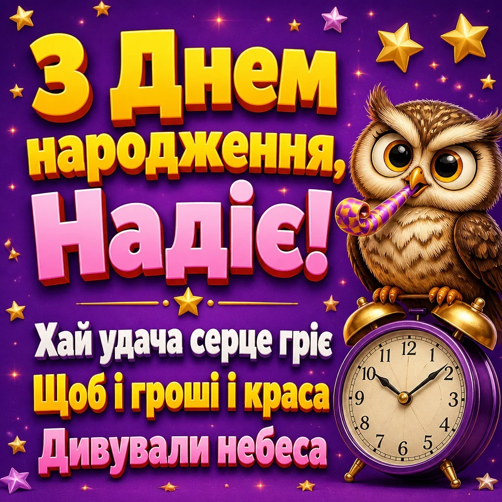 з днем народження надія