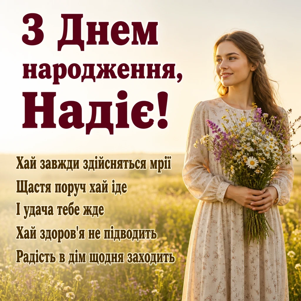 з днем народження надія