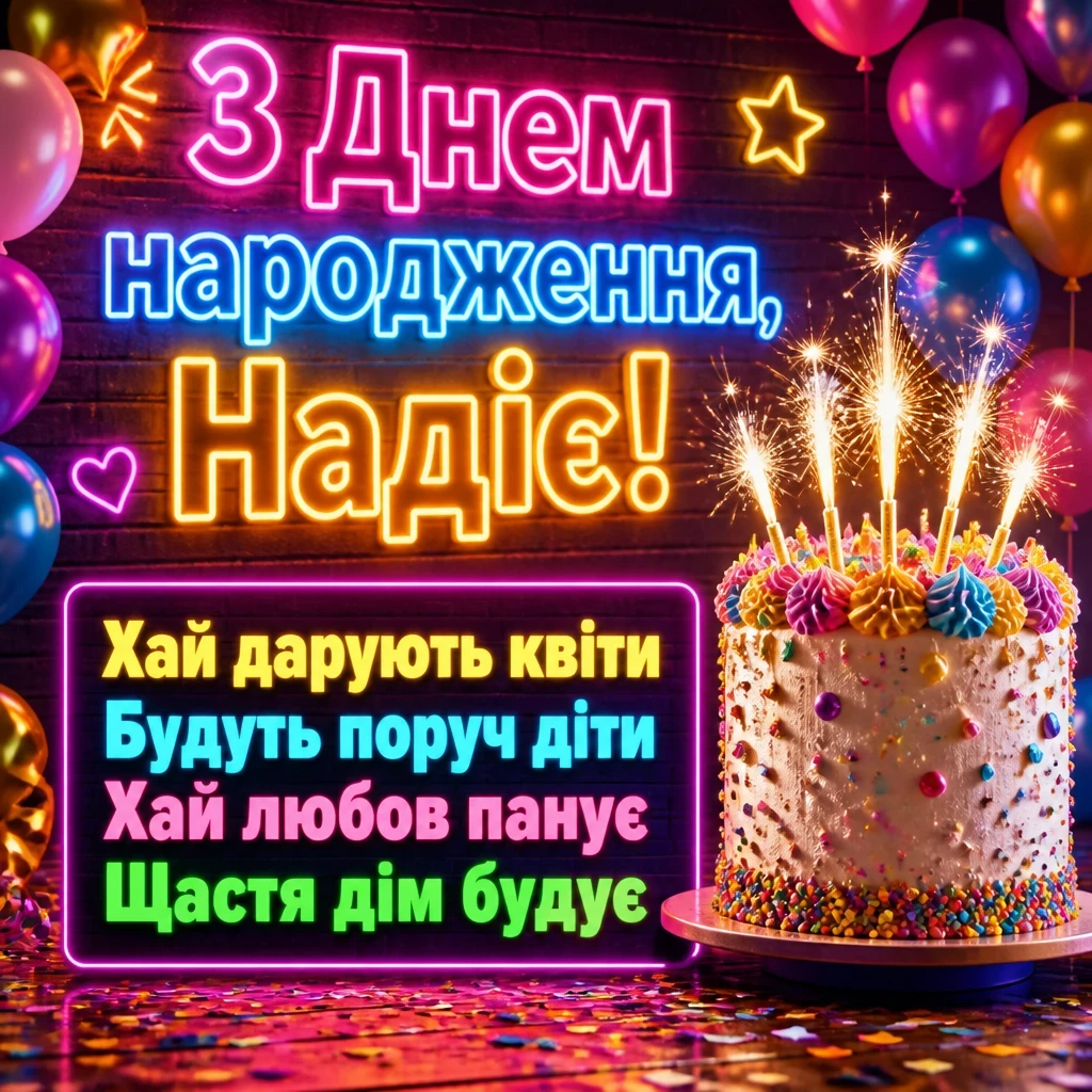 з днем народження надія