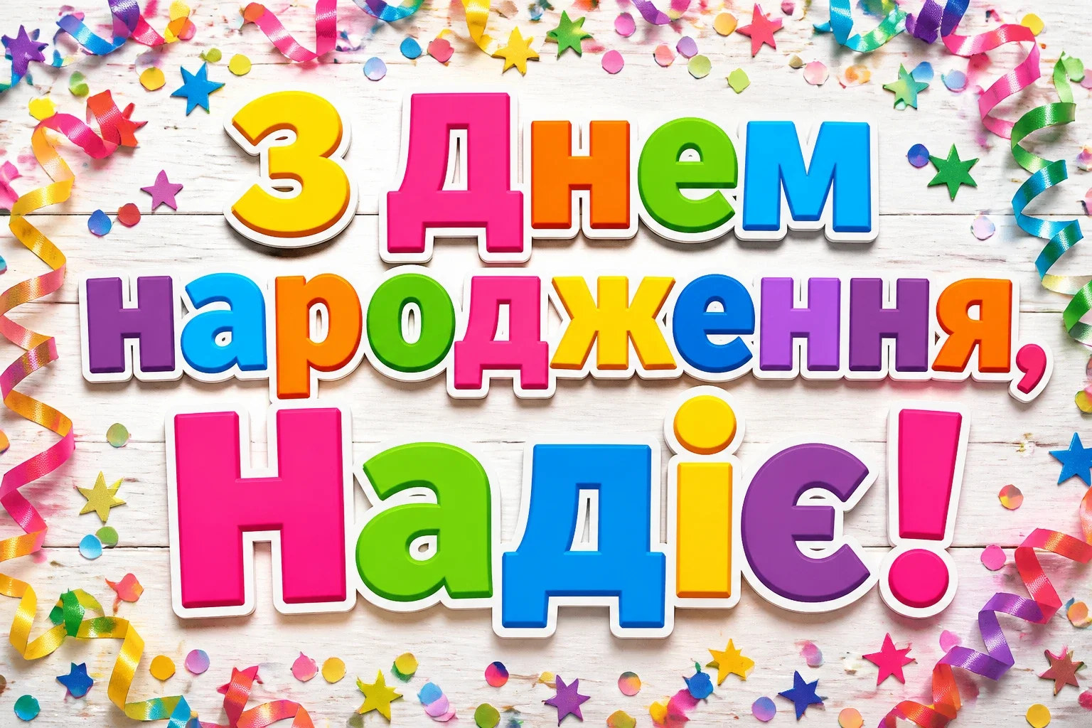 з днем народження надія